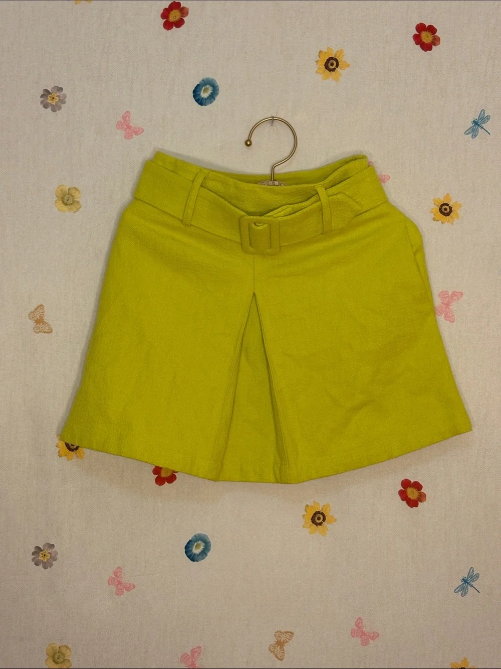 Maeve Lime Green Knit Skirt w/ Matching Belt